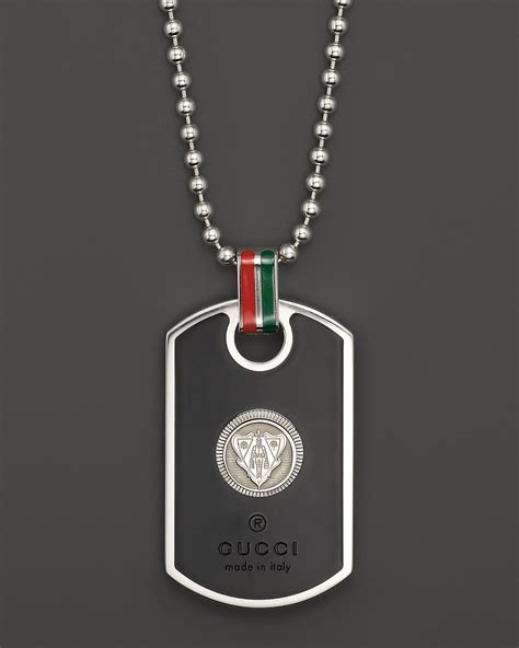 gucci sterling silver dog tags|gucci dog tags for men.